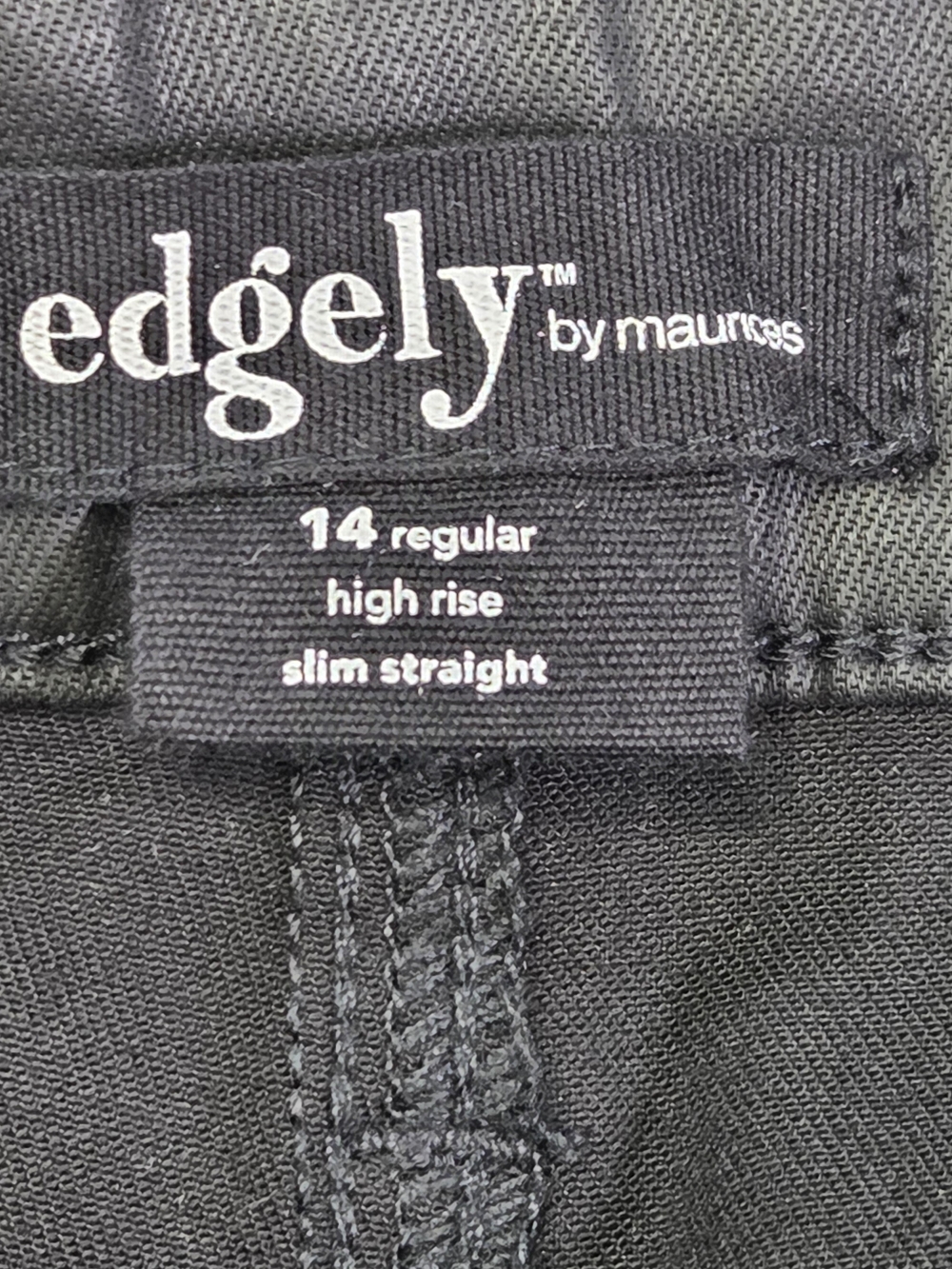 Edgely by Maurices Black Faux Leather Pants - Slim Straight Size 14 - Picture 11 of 11